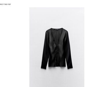 ZARA NWT- Satin Effect Black Jacket. Size XS.